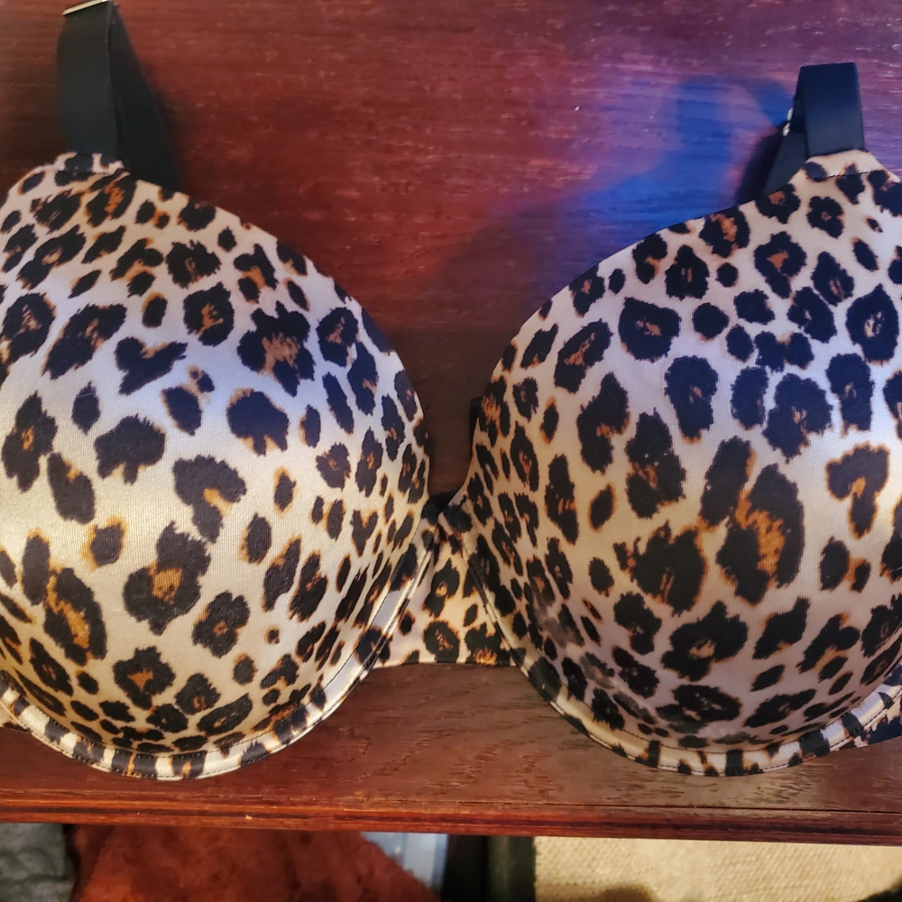 Beige Animal Print Full-Coverage Bra